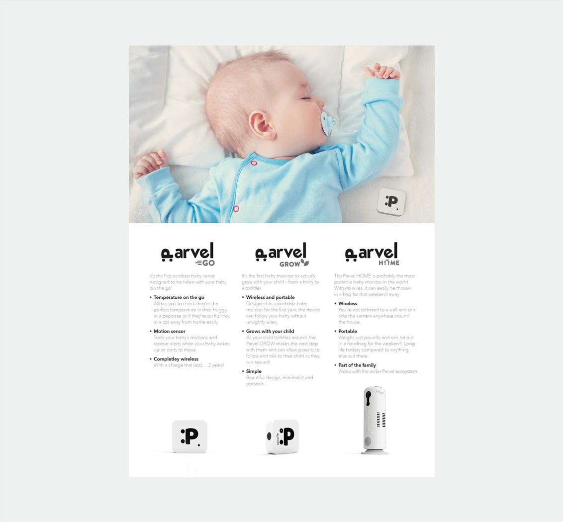 Parvel babymonitor • design av folder